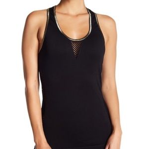 Bebe seamless tank with metallic trim